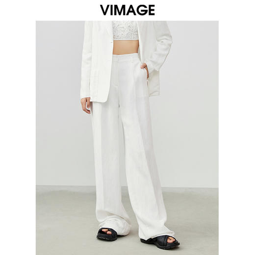 VIMAGE/纬漫纪夏季新款通勤职业干练时尚显瘦西装裤直筒长裤女V1705320 商品图0