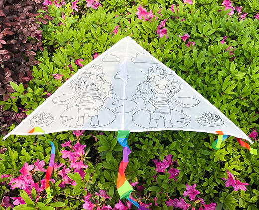 直播间-单件包邮-DIY涂色风筝套装（风筝一枚，12色水彩笔一包，30米风筝线轴） 商品图11