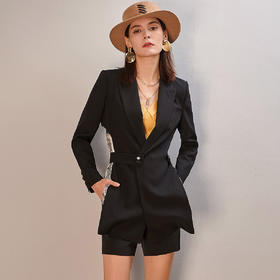 剩S/M/L/XL 芳外桑蚕丝混纺拼接外套立体拼接摩登时尚女式西服