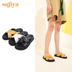 Safiya索菲娅交叉带小珍珠厚底凉拖2022夏季外穿拖鞋SF22110103