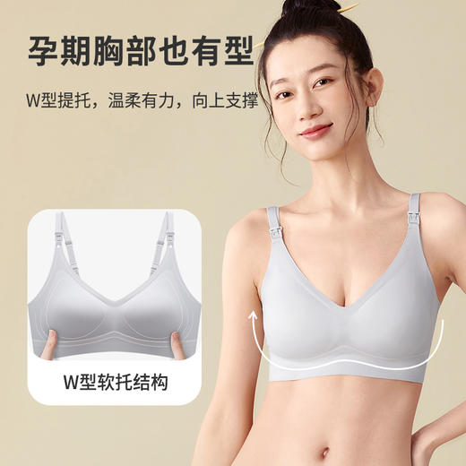 都市丽人内衣快乐妈咪超薄双弹三排扣无钢圈3/4杯孕哺文胸LB22U5 商品图3