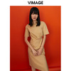 VIMAGE/纬漫纪夏季新款洋气时尚收腰显瘦露腰裙摆开叉连衣裙V1707336 商品缩略图0