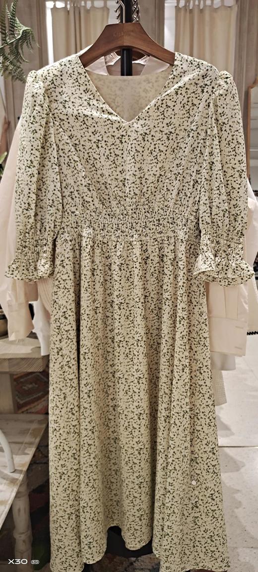 【门店同款】春 V领束腰长款连衣裙 商品图1