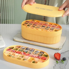 【卫生密封 轻松取冰储冰】制冰盒硅胶冰格家用网红速冻冰块的模具制冰盒子带盖自制冰粒神器