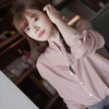 YR-粉色衬衫夏季新款港味宽松显瘦衬衣气质别致上衣女 商品缩略图2