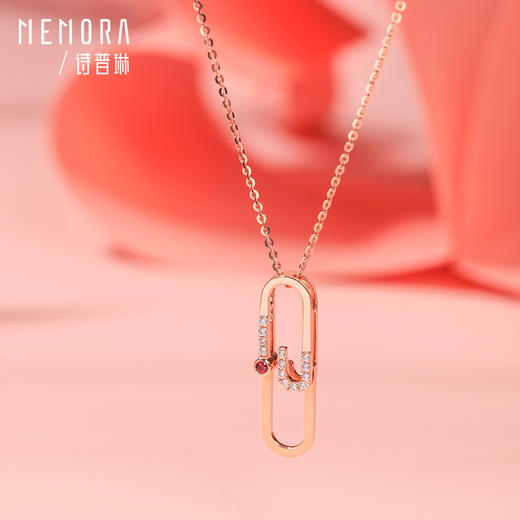 【一口价】告白项链 18K金钻石套链甜蜜比心项链一款多戴MEMORA诗普琳KN302001 商品图3