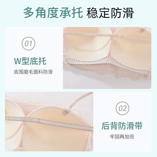 雅黛丽无肩带内衣夏季薄款美背抹胸无钢圈少女风性感防滑聚拢裹胸 商品图2