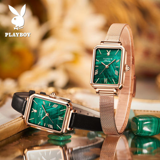 「七夕轻奢佳礼！孔雀绿高颜值」新款花花公子品牌手表小绿表ins抖音女士手表女表 商品图2