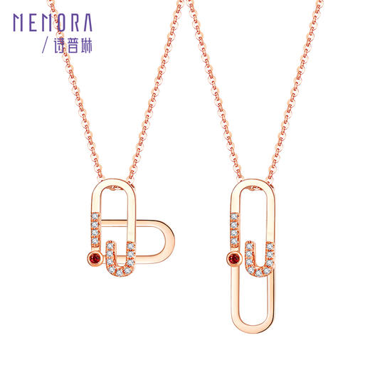 【一口价】告白项链 18K金钻石套链甜蜜比心项链一款多戴MEMORA诗普琳KN302001 商品图9