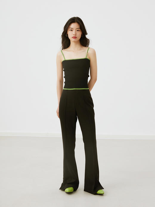 HeyDress针织吊带背心女夏季撞色边设计感别致内搭短款小众上衣 商品图4