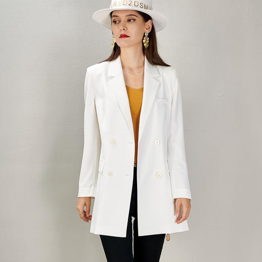 剩S/M/XL 芳外双排扣直筒设计西装外套宽松街头风女式西服 商品图0