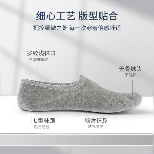 雅黛丽袜子男夏款船袜薄款短袜黑色袜子浅口隐形低帮运动男士棉袜 商品图1