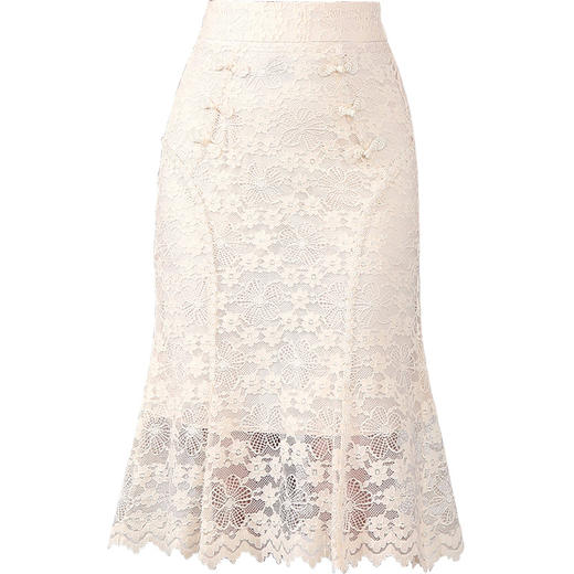 复古盘扣蕾丝鱼尾裙,春夏新款时尚显瘦挺括包臀裙半身裙TY-2210 商品图4