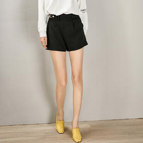 芳外夏季腰部拼接设计百搭短裤显瘦显腿长通勤休闲裤1126