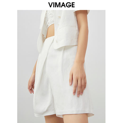 VIMAGE/纬漫纪夏季新款高腰宽松轻薄西装短裤V1705319 商品图3