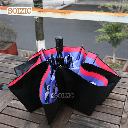 运动熊猫艺术晴雨伞 商品图3