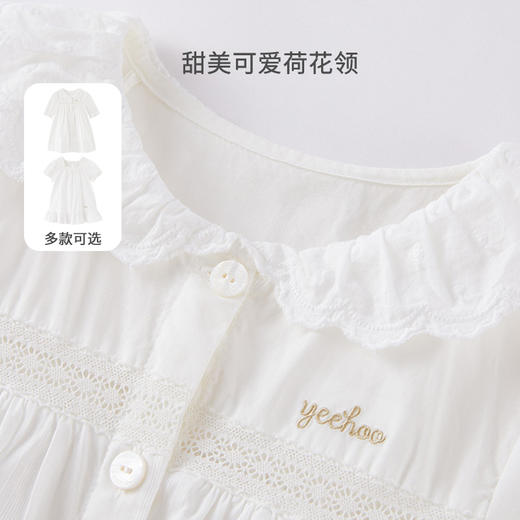 英氏儿童睡衣女童短袖居家休闲纯棉睡裙年春夏季款YZJBJ12002A 商品图1