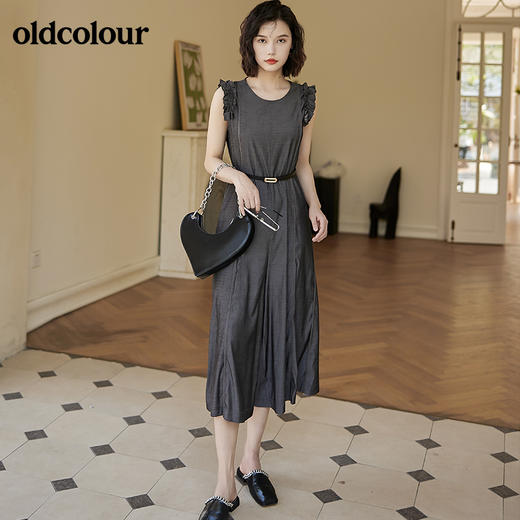 oldcolour2022新品夏季连身裙裤垂感高腰气质休闲阔腿连体裤女 BO22123018B 商品图2