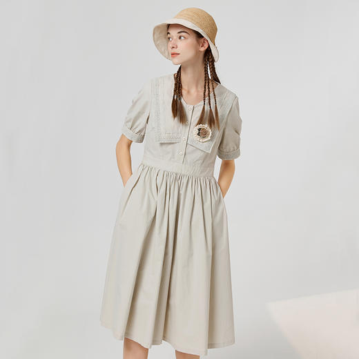 famecoco范可儿学院风纯棉衬衫裙少女夏季新款收腰连衣裙商场同款F223FA013 商品图2
