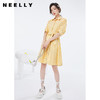 NEELLY纳俪商场同款格纹衬衫式连衣裙女收腰系带A字裙2022夏季N22044Y04420 商品缩略图2