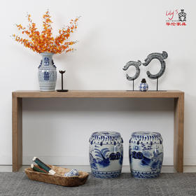 华伦家具 实木复古边几条案玄关桌 案台 案几 条几 供桌下卷