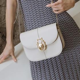 【明治】简约牛皮单肩斜挎马鞍包