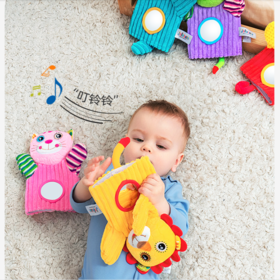 【品牌授权】jollybaby动物安抚手偶互动指偶可入口啃咬玩偶婴儿玩具6-12个月 带响铃哈哈镜 安全可啃咬 水洗不掉色儿童礼物