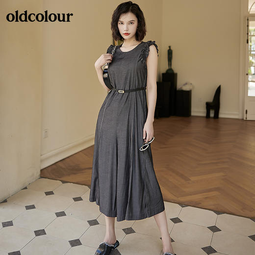 oldcolour2022新品夏季连身裙裤垂感高腰气质休闲阔腿连体裤女 BO22123018B 商品图4