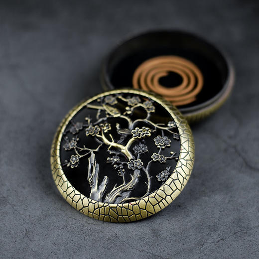 梅兰竹菊合金盘香炉 商品图1