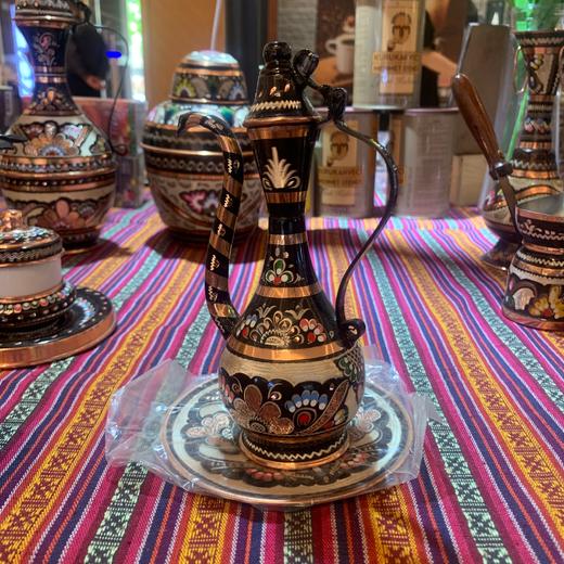 320202手工紫铜雕花珐琅彩-壶碟18cm*7cm 商品图1