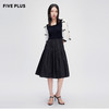 FIVE PLUS2022新款女夏装气质蝴蝶结连衣裙女高腰法式中长款裙子2WN2081370 商品缩略图1