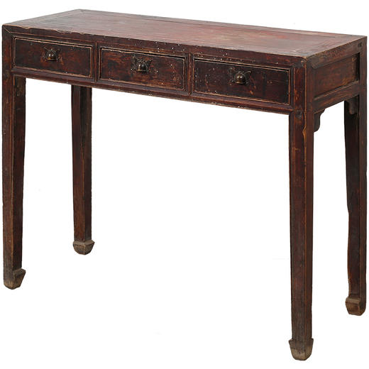 中式古典三屉桌复古老榆木玄关台边桌家居装饰桌桌案几写字桌 商品图4