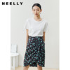 NEELLY纳俪商场同款高腰半身裙女夏季不规则抽皱设计显瘦中长包臀N22041E01024 商品缩略图2