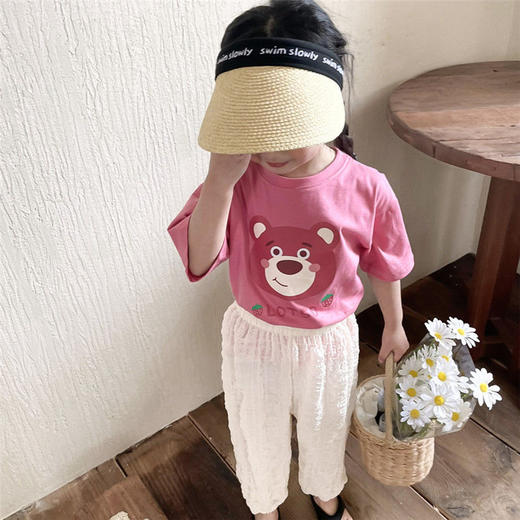 黛唯梵小童短袖t恤女童夏装2022新款洋气纯棉时尚韩版宽松宝宝儿童体恤 商品图3