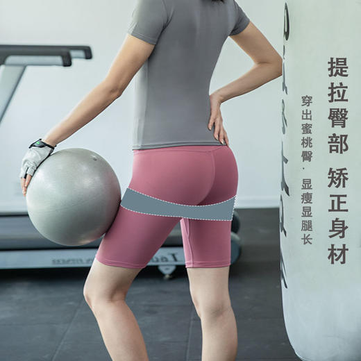 欧美蜜桃臀瑜伽裤服五分修身弹力高腰紧身打底健身裤运动紧身裤女 商品图2
