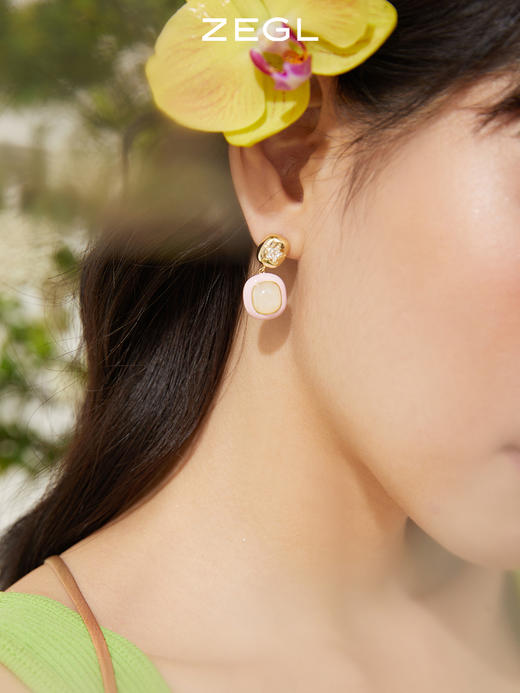 ZEGL粉色耳环女芭比风粉色爱心耳钉2023年新款小众设计925银针耳饰 商品图4