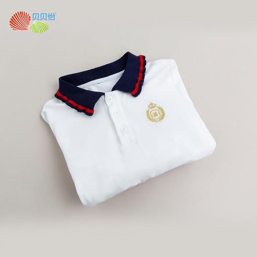 贝贝怡甜美短袖连衣裙女童时尚白色2022年夏季新款女宝高档公主裙 商品图1