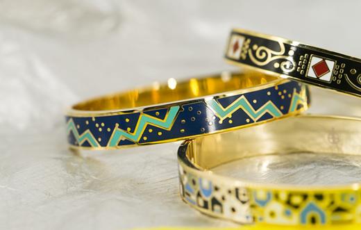 钛钢珐琅开口手镯 商品图0