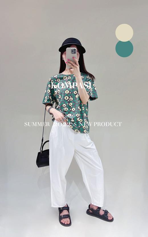 卡帕苏宽松印花短袖T恤 K231225 商品图1