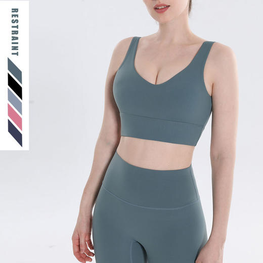 2022新款运动内衣聚拢深v美背女瑜伽防震跑步健身文胸背心式 商品图1