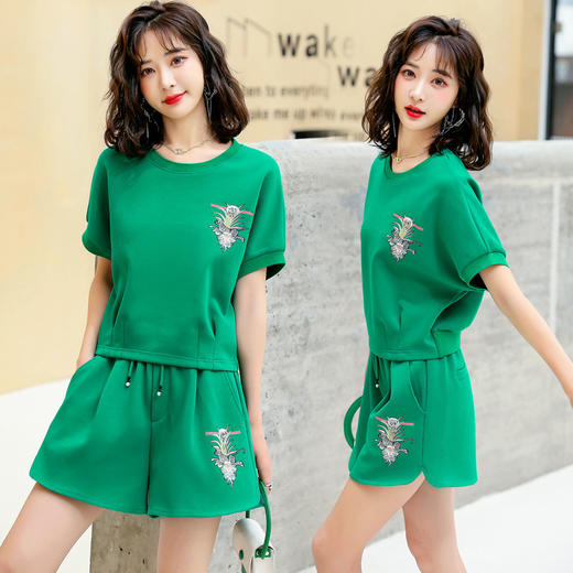 气质优雅，小个子卫衣套装休闲短裤新款运动套装HR-YKSL855 商品图0