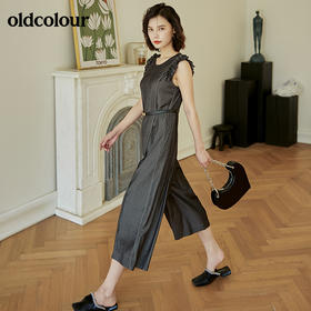 oldcolour2022新品夏季连身裙裤垂感高腰气质休闲阔腿连体裤女 BO22123018B