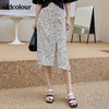 oldcolour夏季新品小碎花半裙抽绳设计感包臀前开叉半身裙BO22063064B 商品缩略图3