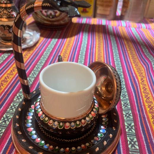 320254手工紫铜雕花珐琅彩吊挂咖啡杯13cm*12cm 商品图3