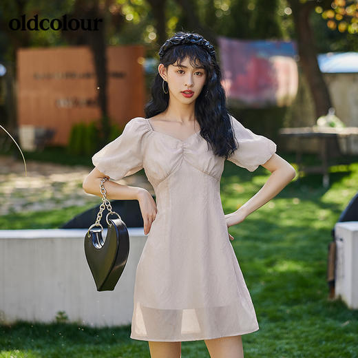 oldcolour夏季新品气质公主风V领连衣裙BO21101022B 商品图3