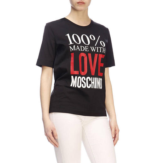 LOVE MOSCHINO 莫斯奇诺 女士短袖T恤 黑色 W4F1 51IM 3517 C74 商品图1