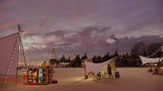 坛南湾不可过夜-6人位白金沙滩天幕客厅蝶形天幕天幕 商品图0