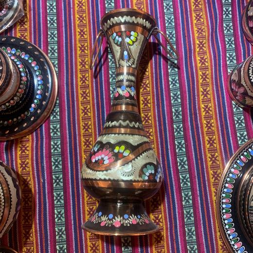 320186手工紫铜雕花珐琅彩-瓶H 20/8* 商品图3