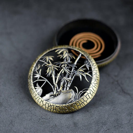 梅兰竹菊合金盘香炉 商品图3