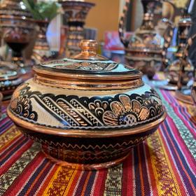 320140手工紫铜雕花珐琅彩-罐H 9/14*